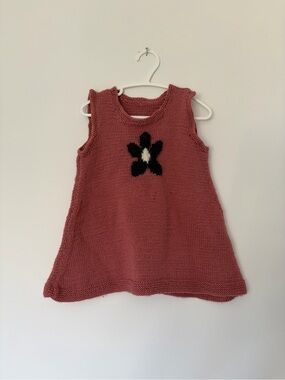Girls toddler hand Knit Rose Dress